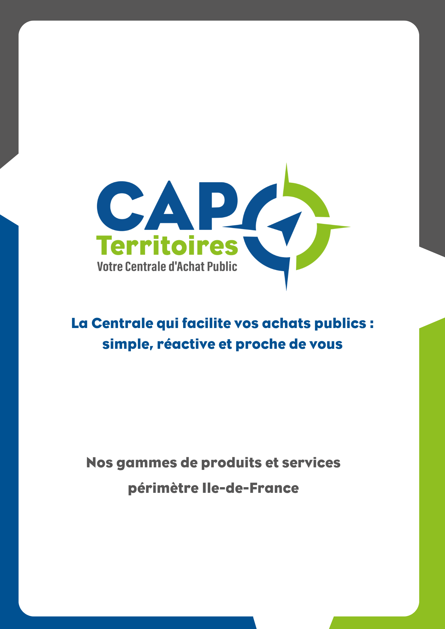 Page d'accueil de nos gammes de produits et service sur la région Île-de-France